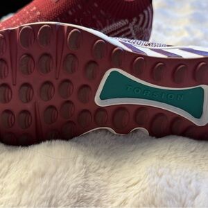 Adidas Maroon and White Sneakers